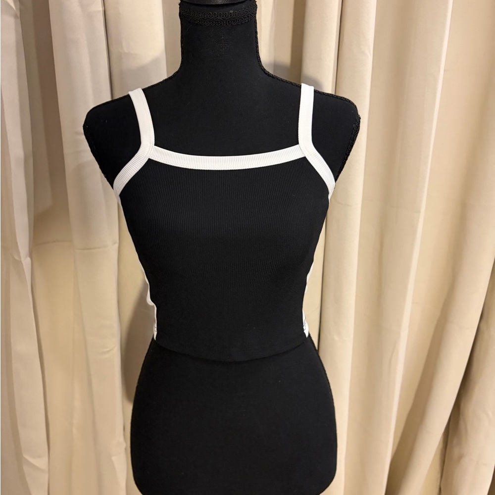 SHEIN Black and White Strappy Top